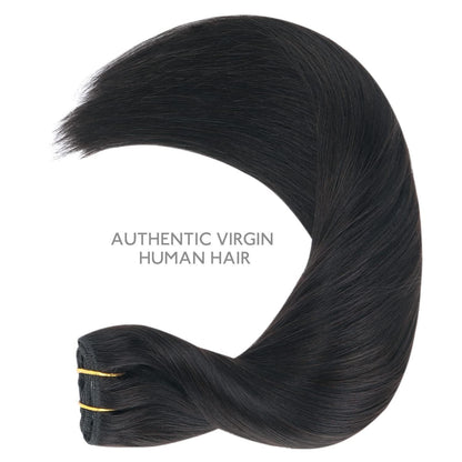 Echthaar Clip-in Extensions Schwarz 50cm - 80g
