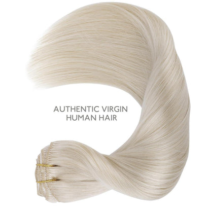 Clip In Echthaar Extensions 150g 55cm Platinblond