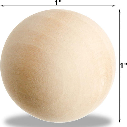 200 Stück 2,5cm natürliche Holzkugeln für Handwerk, DIY