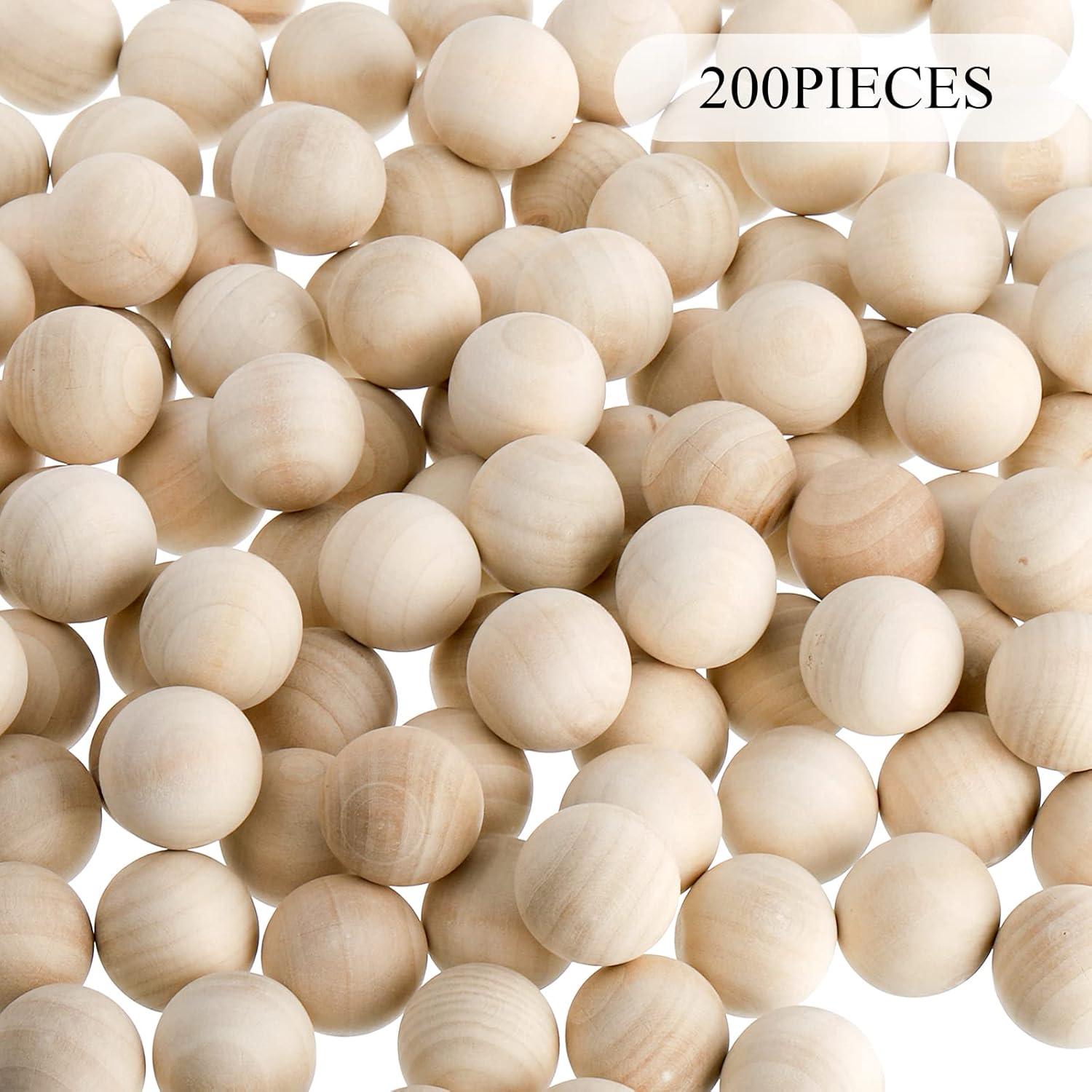 Holzkugeln 200 Stück 2.5cm natürliche DIY Ornament Schima Superba