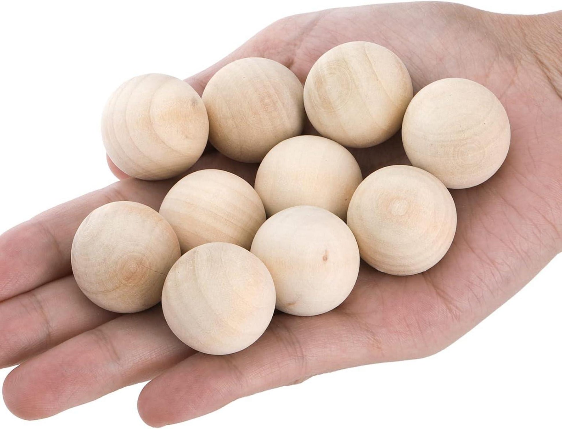 DEAYOU 200 PCS 2,5 cm Holzkugeln Bastelset - Naturholzperlen für DIY Ornamente & Schmuck