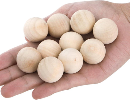 DEAYOU 200 PCS 2,5 cm Holzkugeln Bastelset - Naturholzperlen für DIY Ornamente & Schmuck