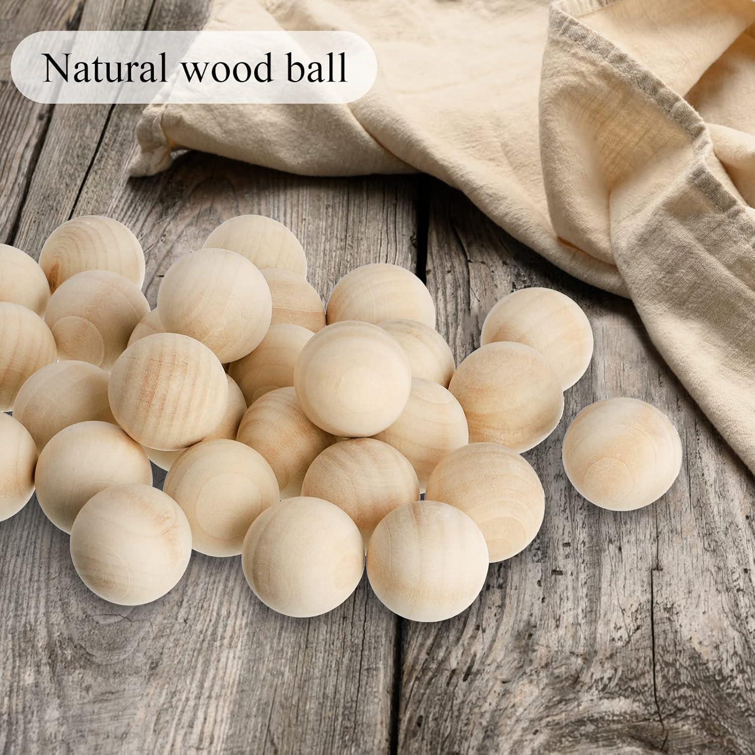 200 Stück 2.5cm Holzkugeln natürliche Holzperlen Handwerk DIY Schima