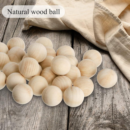 200 Stück 2.5cm Holzkugeln natürliche Holzperlen Handwerk DIY Schima