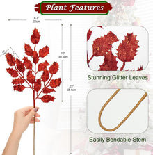 Dekozweig Kunstzweige Weihnachtsdeko Glitzernde