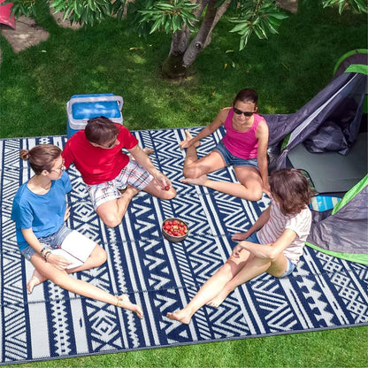 SHACOS Outdoor Teppich 180x270cm Blau Wetterfest Balkon Garten Matschy