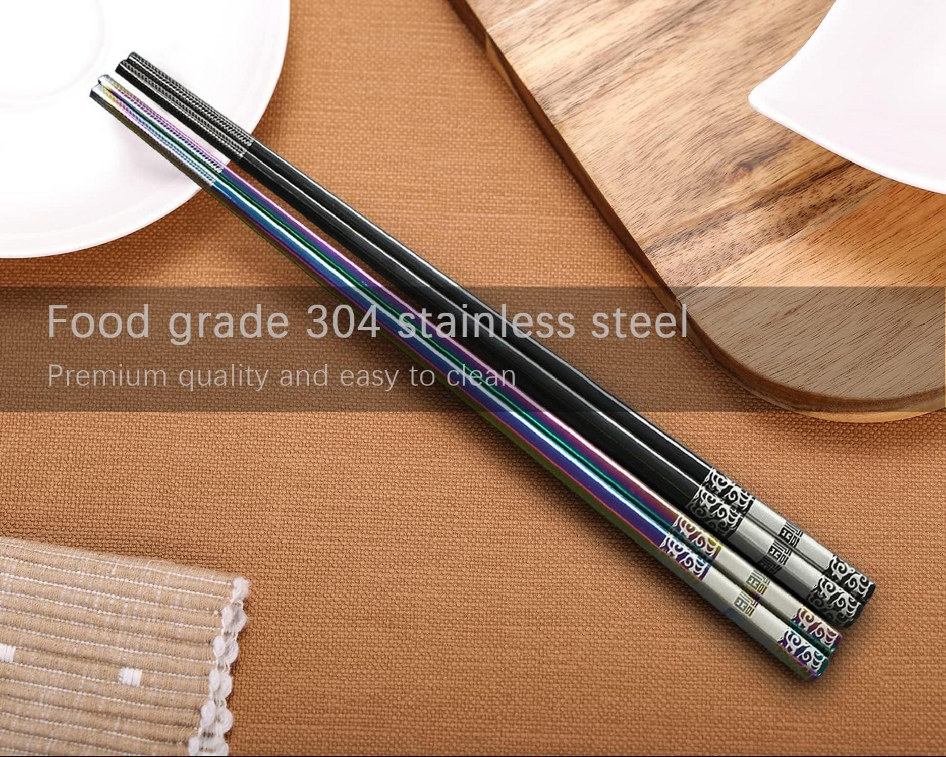 Essstäbchen Metall Japanisch Spülmaschinenfest 6 Paar Gift Set