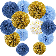 Pompons und Lampions Set, Ozeanlicht Deko, 13-teilig