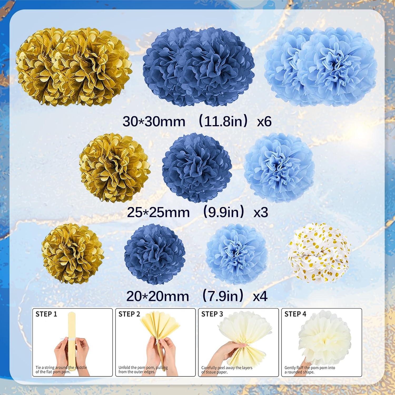 13er Set Pompons Deko Seidenpapier Lampions Hochzeit