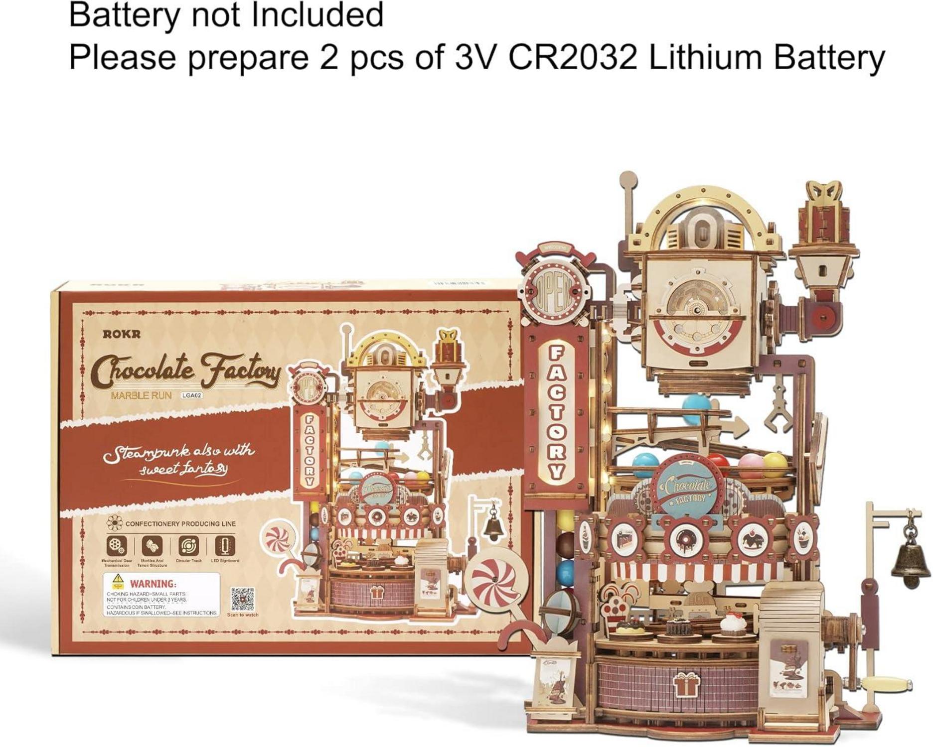 3D Holzpuzzle Kugelbahn Bausatz Murmeln Süßwaren Produktionslinie