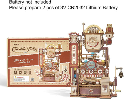 3D Holzpuzzle Kugelbahn Bausatz Murmeln Süßwaren Produktionslinie