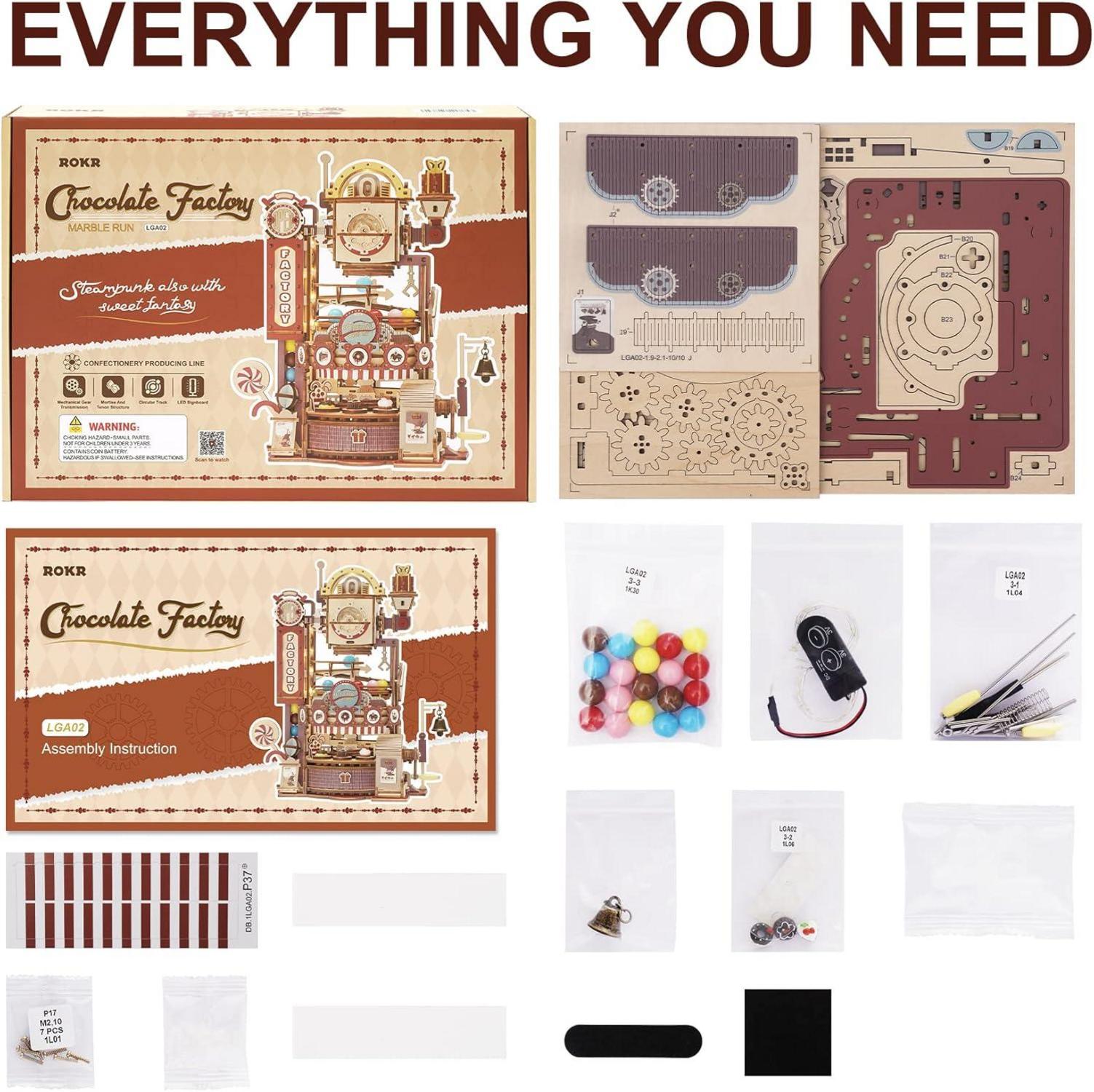 3D Holzpuzzle Kugelbahn Bausatz Murmelbahn für Kinder und Erwachsene