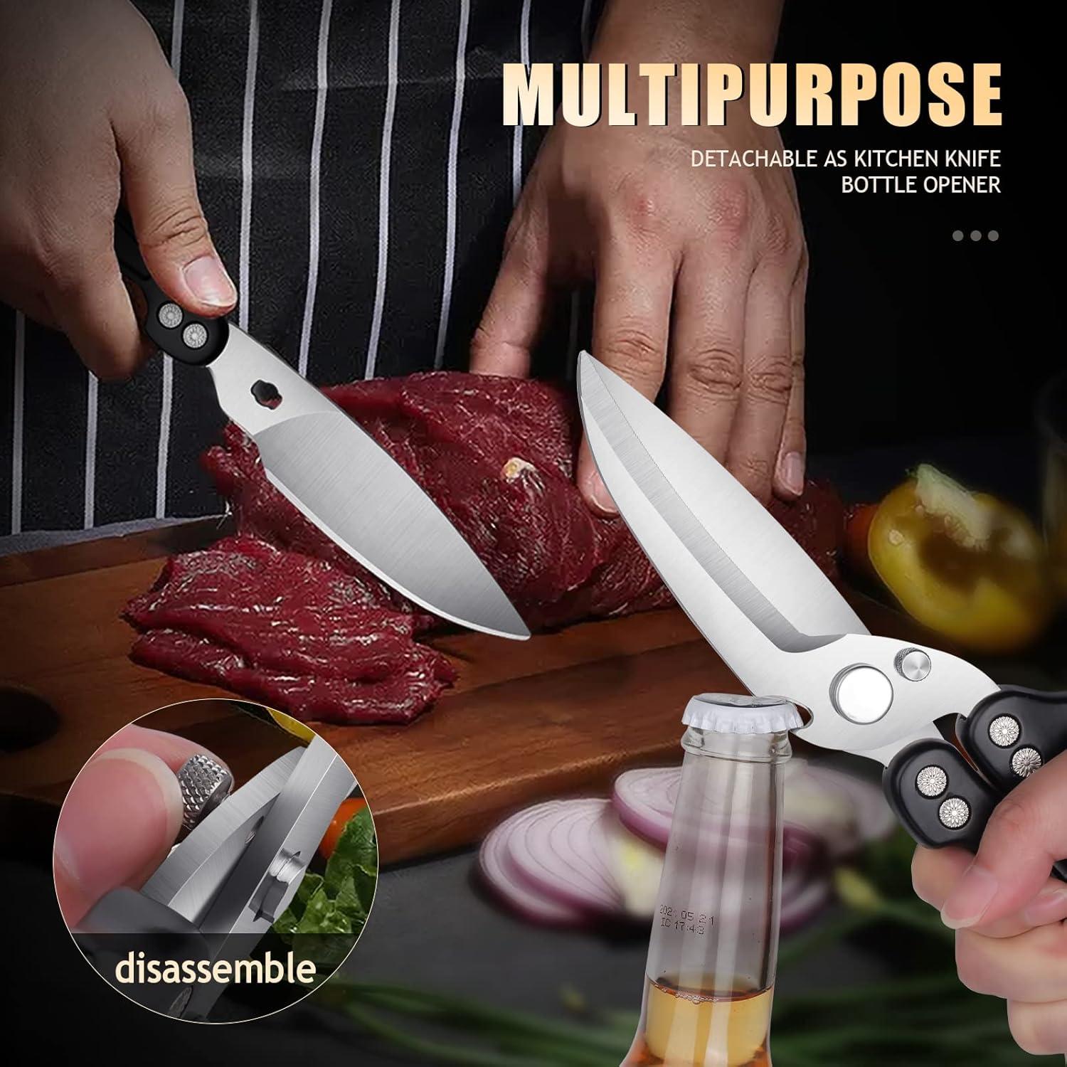 Geflügelschere Abnehmbar Heavy Duty Küchenschere Knochen Fleisch Pizza Schwarz