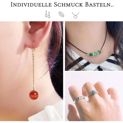 8mm Natürliche Edelsteinperlen - 200 Stück zum Schmuck Basteln