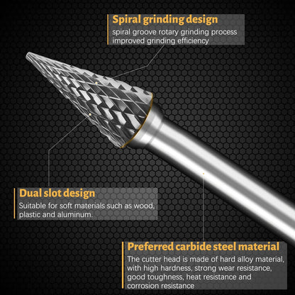 Hartmetall Frässtifte Doppelschnitt 20 Stück 3mm Schaft für