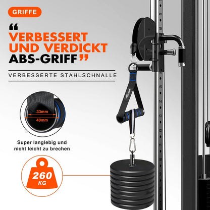 Fitnessband Griffe grau/rot, 2 Stück für Krafttraining und Cardio