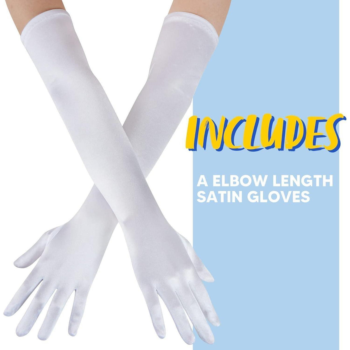 Lange Satin Handschuhe 20er Jahre Flapper Weiß