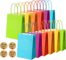 Bunte Geschenktüten mit Henkel 30 Stück 15x8x21 cm - Candy Tüten für