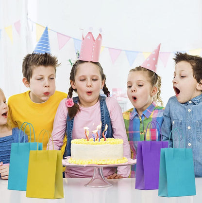 Geschenktüten Bunt 30 Stück 15x8x21cm Candy Tüten mit Henkel