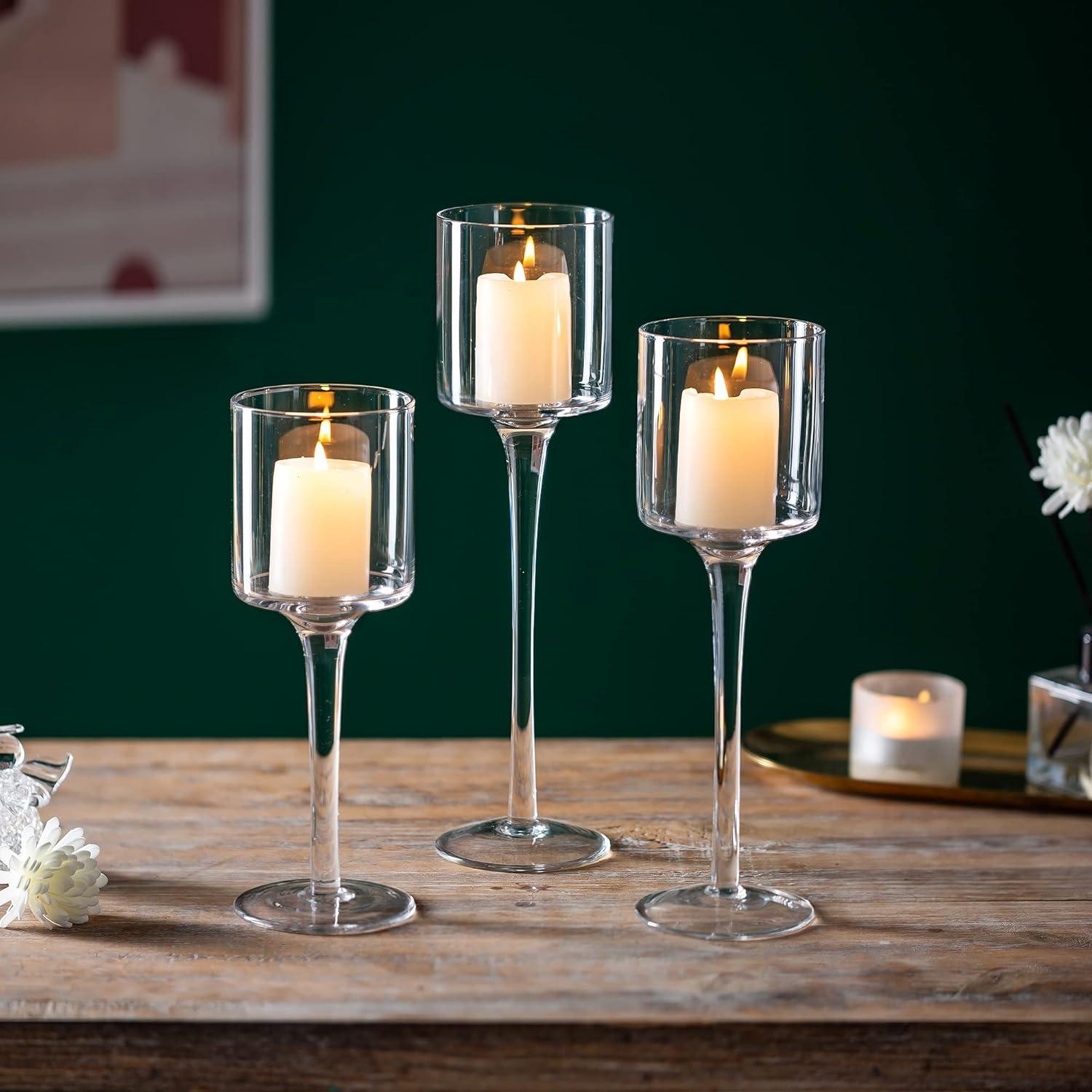 Teelichthalter Glas Kerzenständer Hohe Kerzenhalter Stumpenkerzen