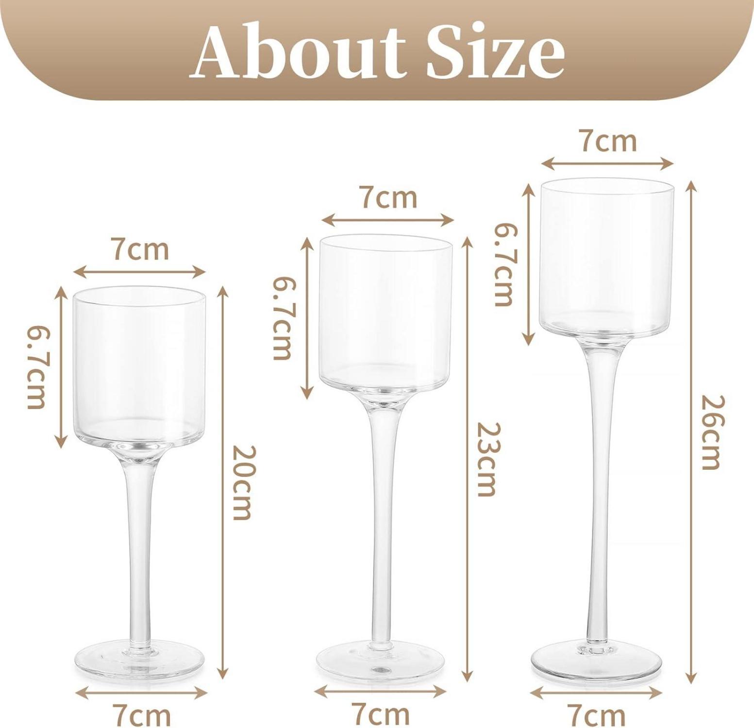 Elegante Glas Teelichthalter für Hochzeit Party Deko 6er Set