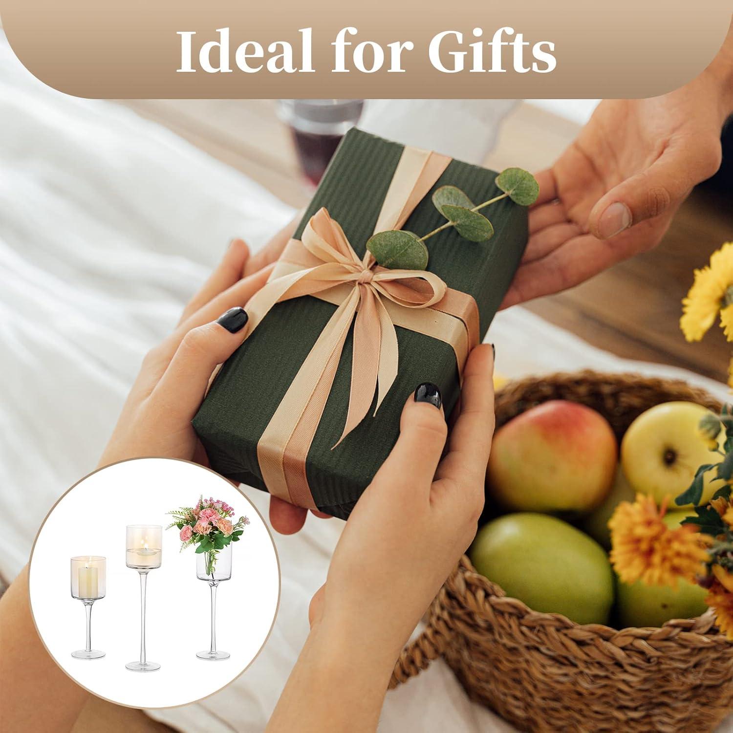 Elegante Glas Teelichthalter für Hochzeit Party Deko 6er Set
