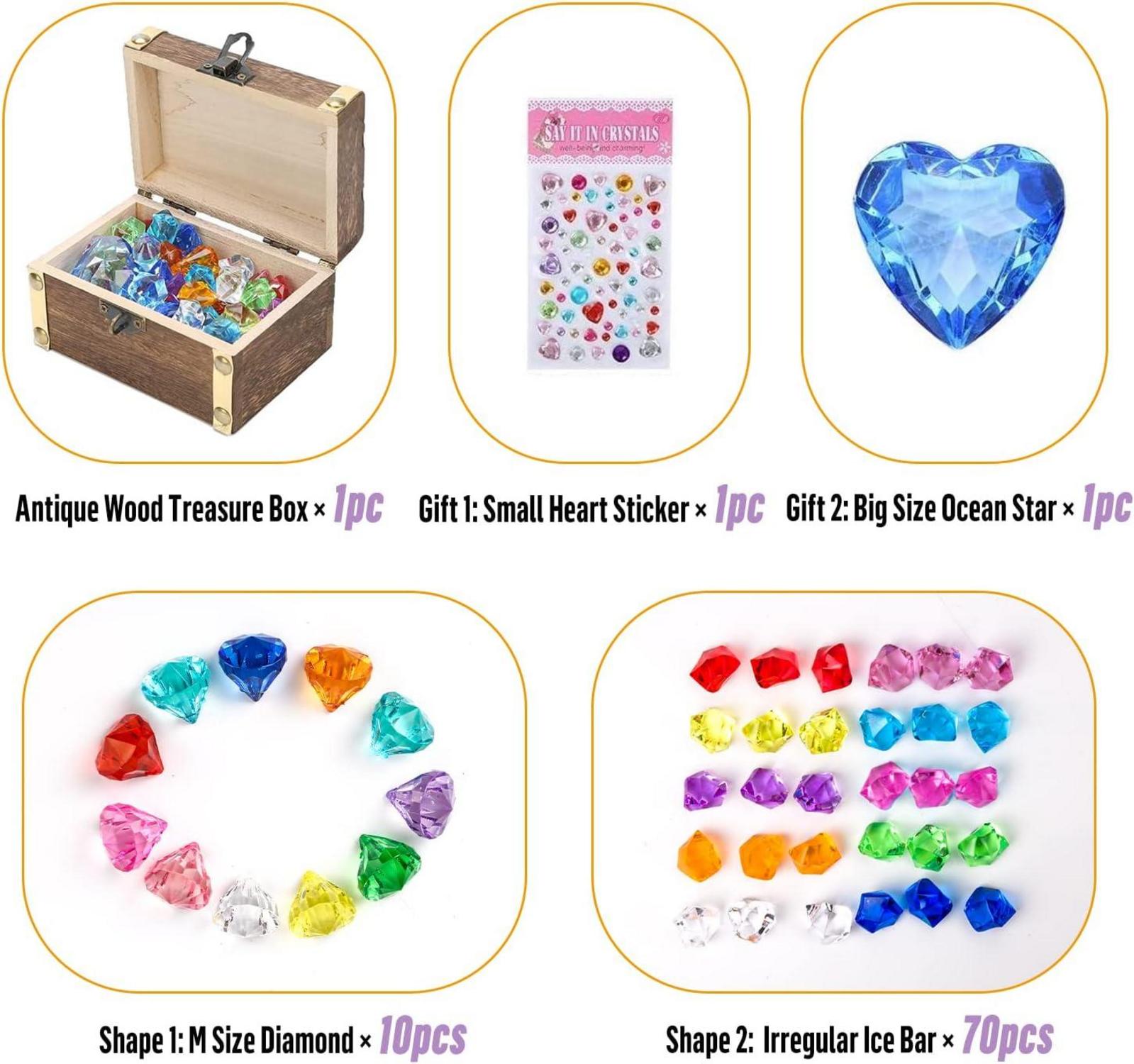Kinder Diamanten Spielzeug Schatztruhe Edelsteine