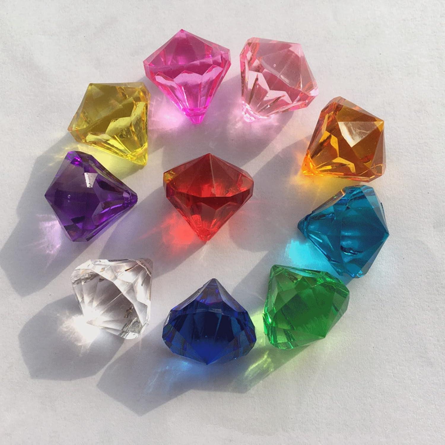 NLR Kinder Diamanten Spielzeug mit antiker Schatztruhe und Acryl-Edelsteinen