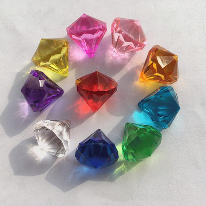 NLR Kinder Diamanten Spielzeug mit antiker Schatztruhe und Acryl-Edelsteinen