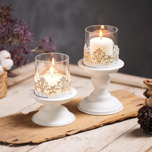 Weiß Metall Kerzenständer für Hochzeit Weihnachten - Set 2