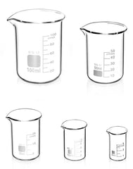 Abgestufte Messbecher Set Glas 5ml 10ml 25ml 50ml 100ml