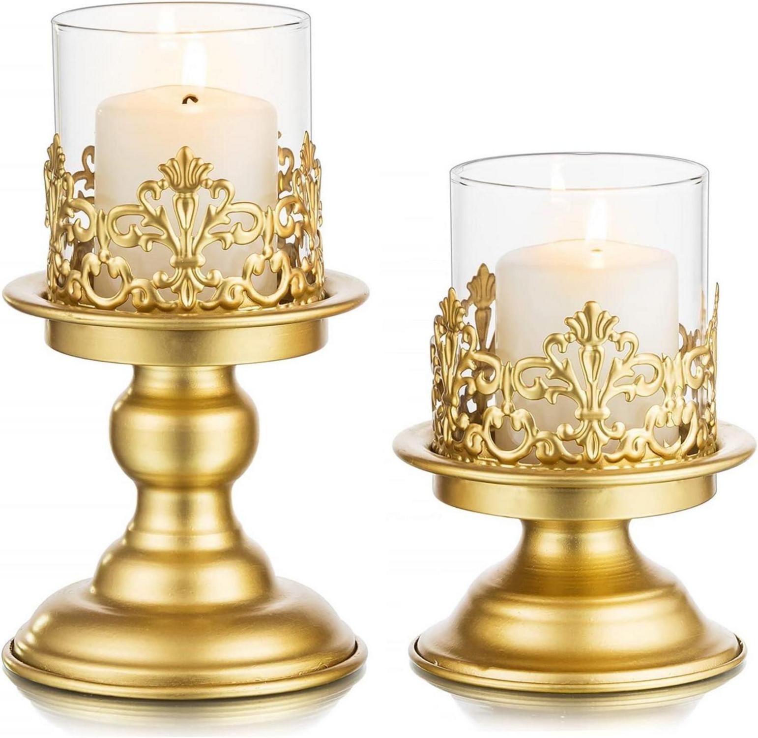 Kerzenständer Gold Metall Vintage für Tischdekoration