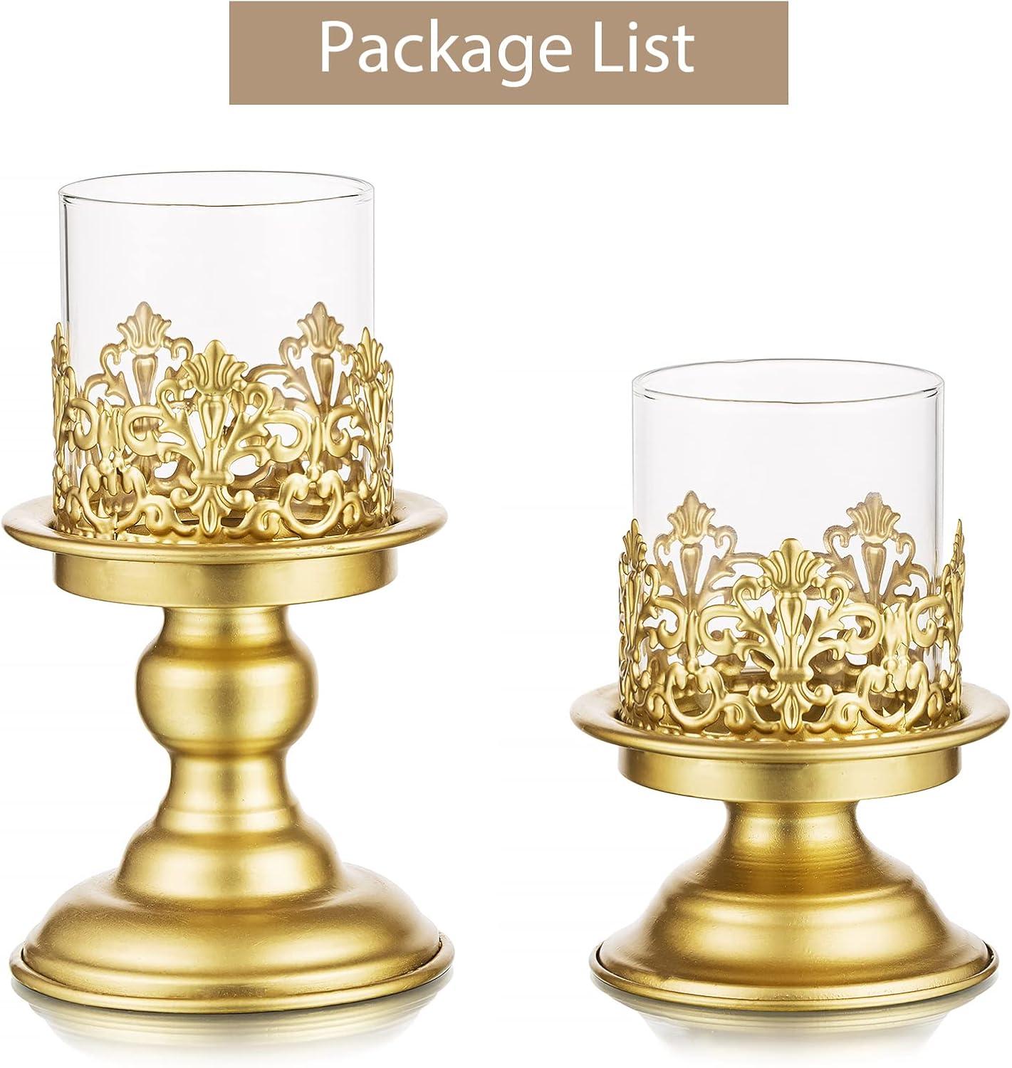 Moderne Gold Metall Kerzenständer Set für Tischdeko Wohnzimmer Esstisch Hochzeit
