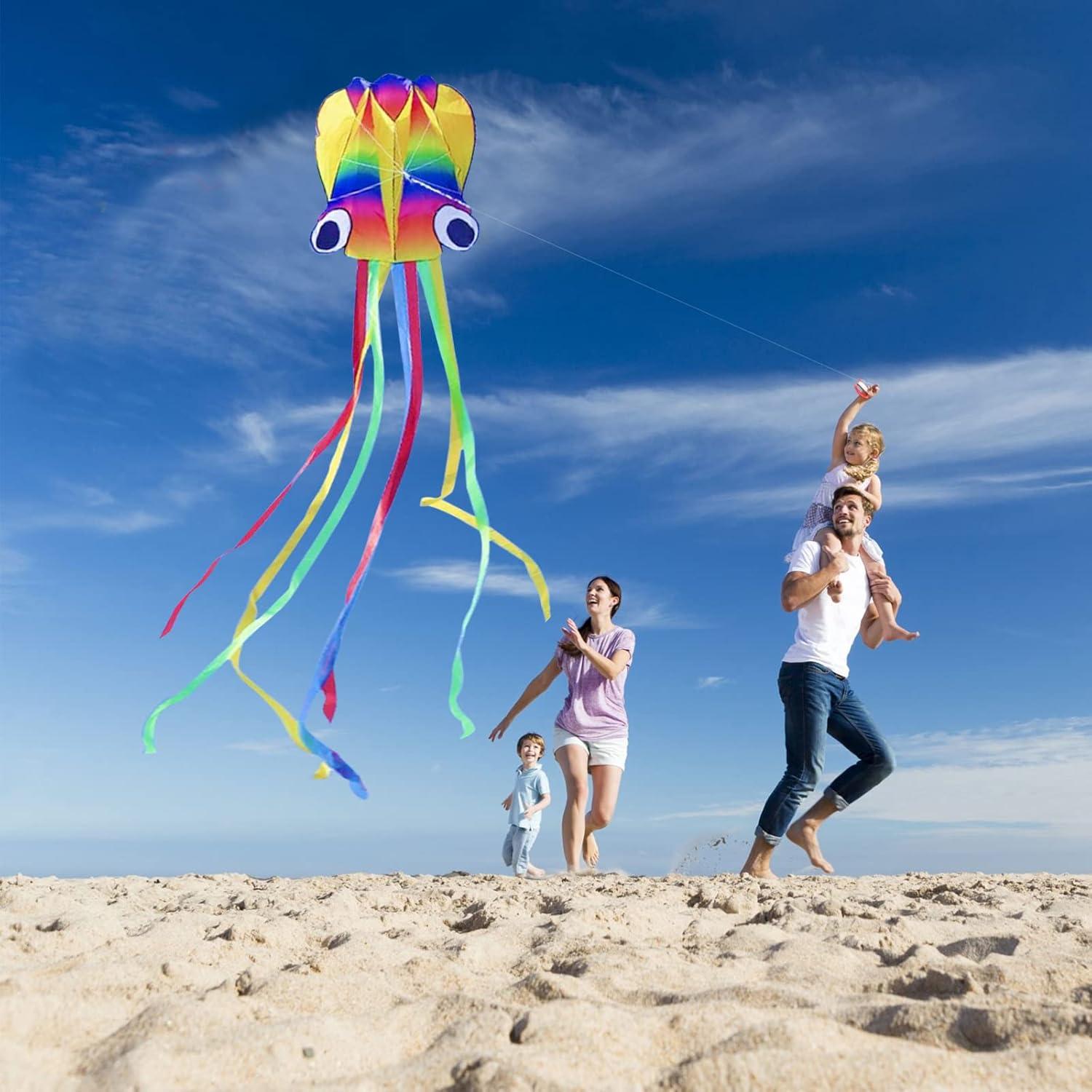 VIKSAUN Oktopus-Drachen - Großes Strand- und Parksommer-Spielzeug