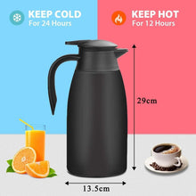 HwaGui Thermoskannen 2L Edelstahl Isolierkanne mit Quick Tip