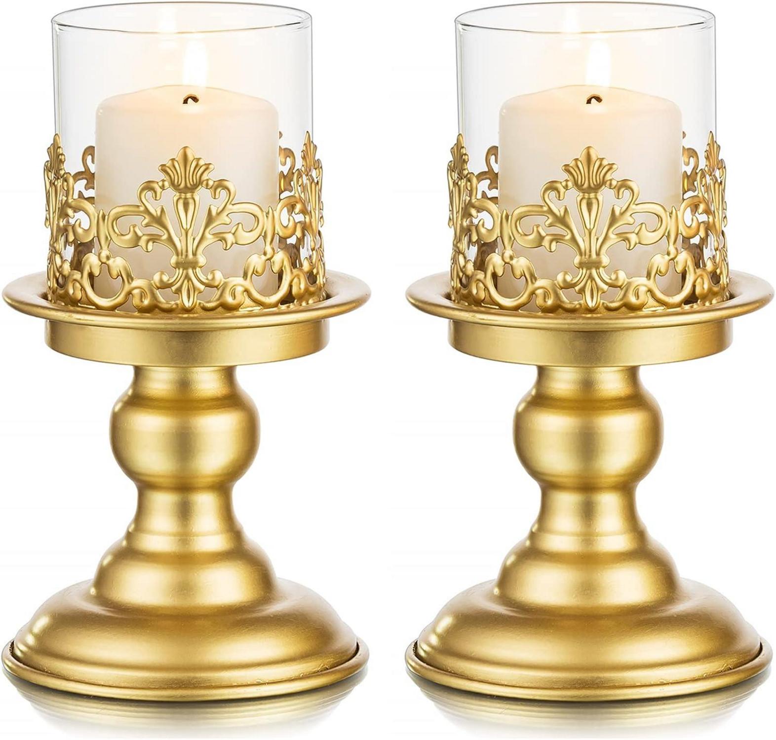 Moderne Goldene Kerzenständer Set für Tischdeko Wohnzimmer Weihnachten