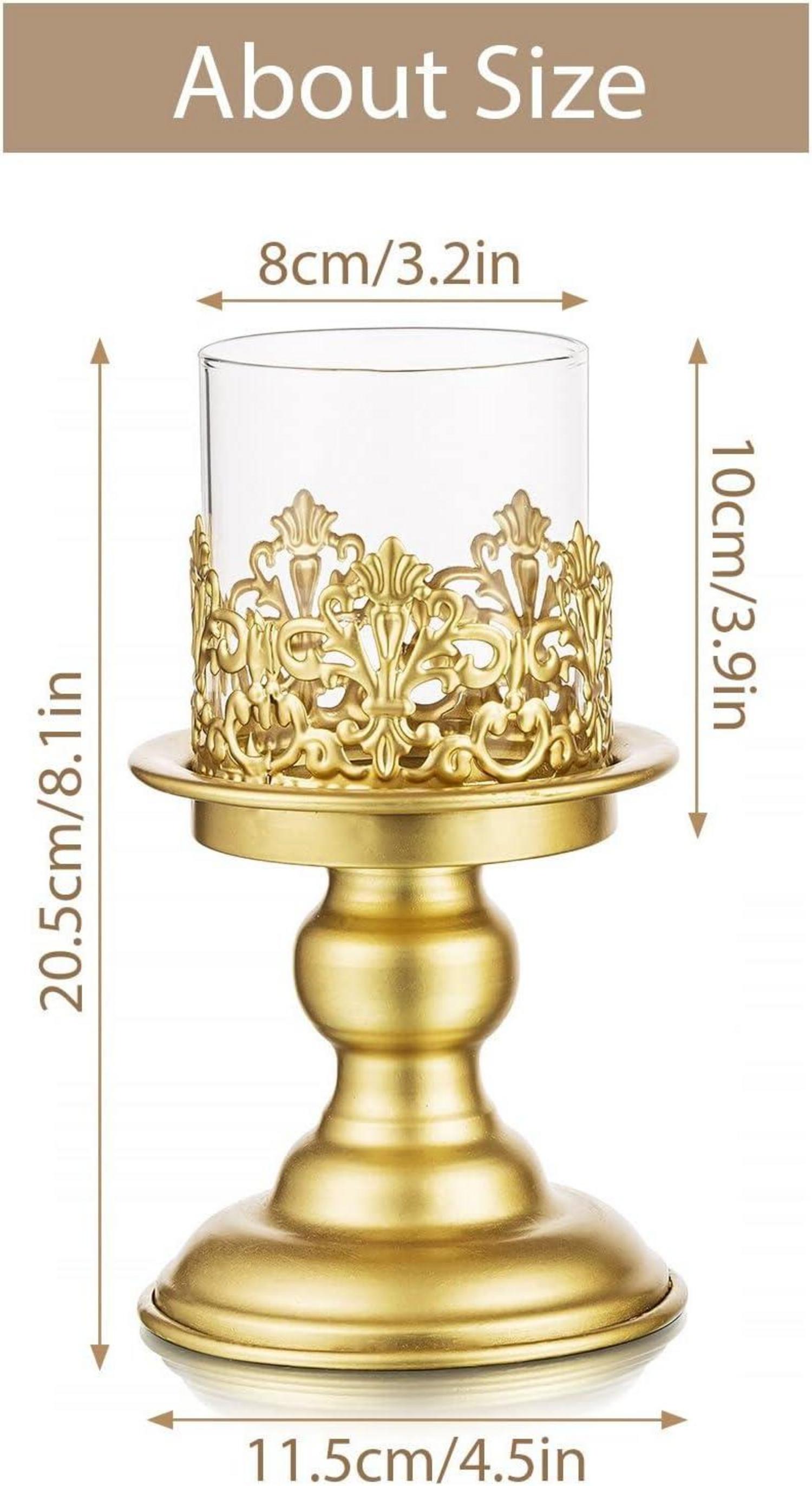 Kerzenständer Kerzenhalter Gold Metall Tischdeko 2er Set