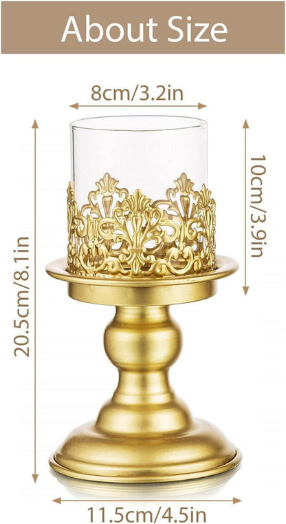 Kerzenständer Kerzenhalter Gold Metall Tischdeko 2er Set