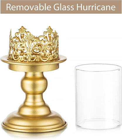 Kerzenständer Kerzenhalter Gold Metall Tischdeko 2er Set