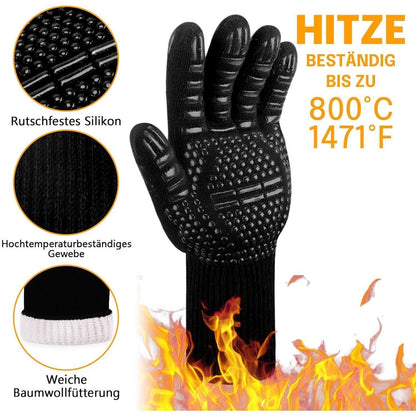 Grillhandschuhe Hitzebeständig 800°C L/XL/XXL Grill Zubehör