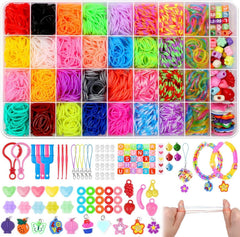 Loom Bänder Set 2600+ Zubehör Gummibänder Loops Gummis Armbänder