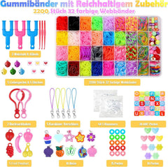 Selizo Loom Bänder Set für Kinder 2600+ Zubehör Gummibänder Loops DIY Kit