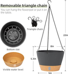 Hängende Pflanzgefäße Set 20.3cm Indoor Outdoor Grau