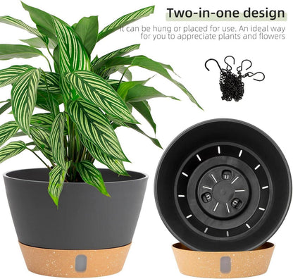 2er Set Hängende Pflanzgefäße 20.3cm Grau für Innen & Außen