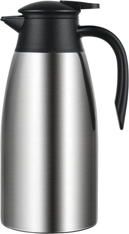 Isolierkanne Quick Tip Verschluss 2L Silber Tee und Kaffee