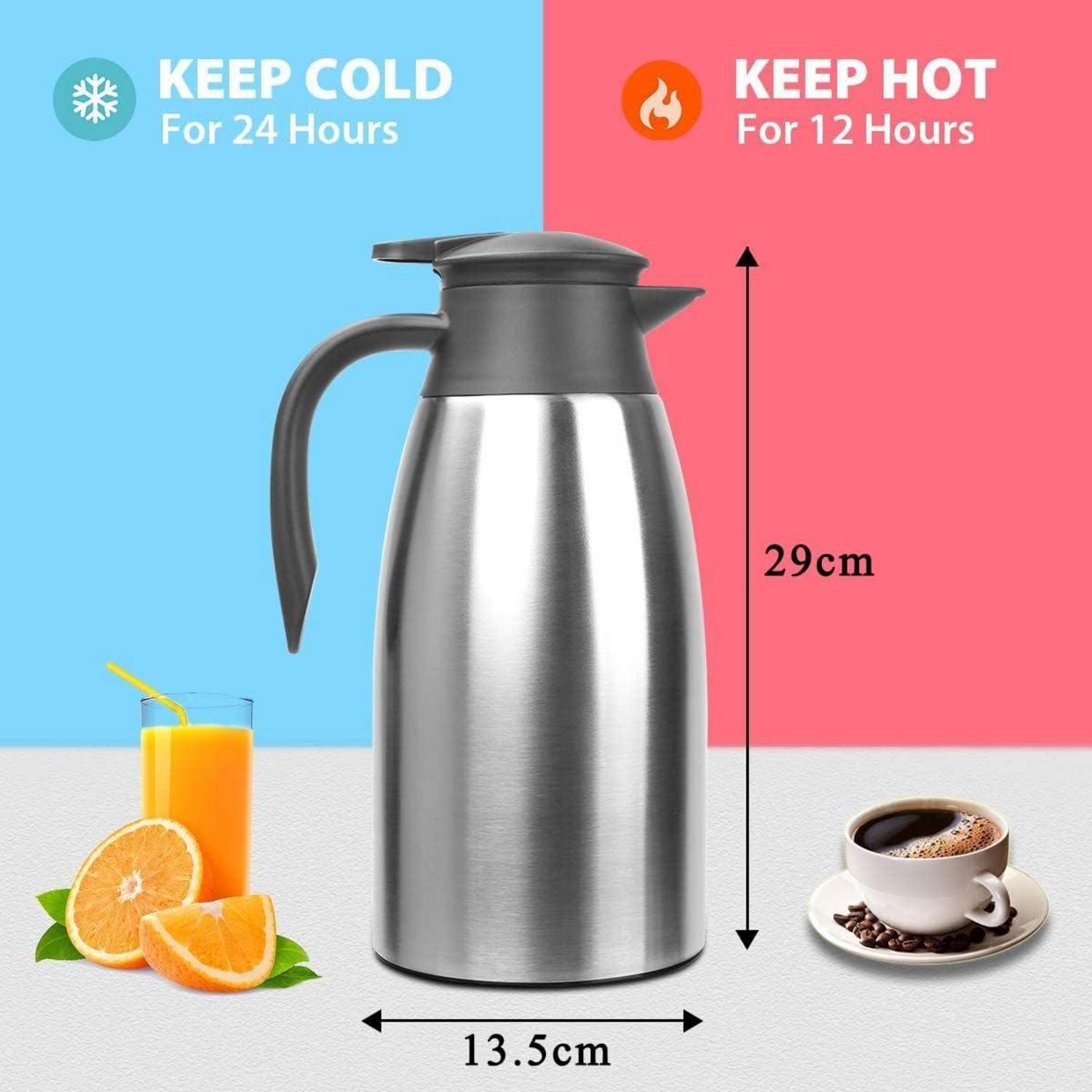 2L Edelstahl Isolierkanne Quick Tip Verschluss Teekanne