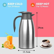 2L Edelstahl Isolierkanne Quick Tip Verschluss Teekanne