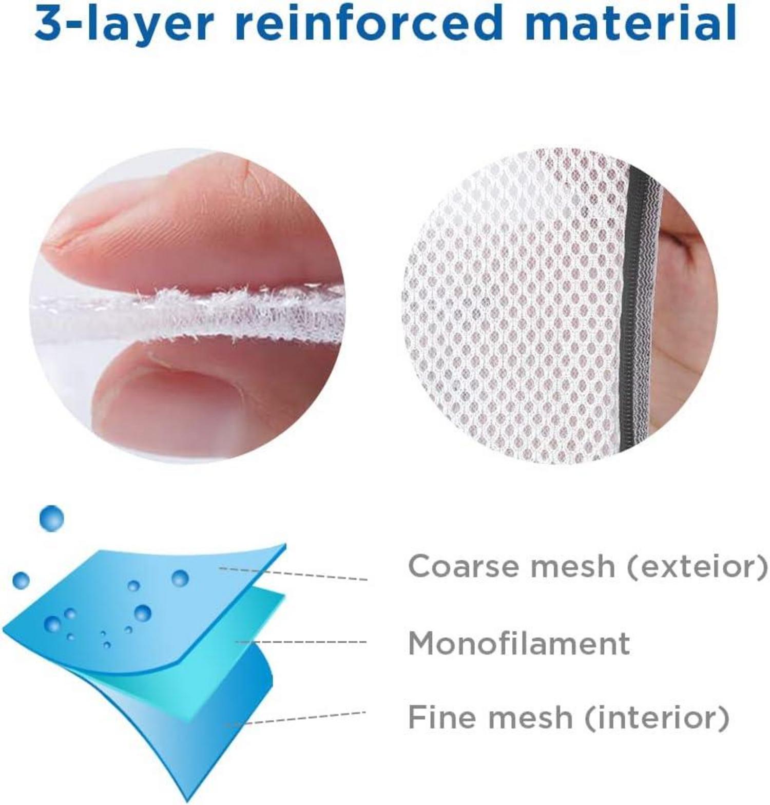 Wäschesack Set für Waschmaschine mit Reißverschluss (3er