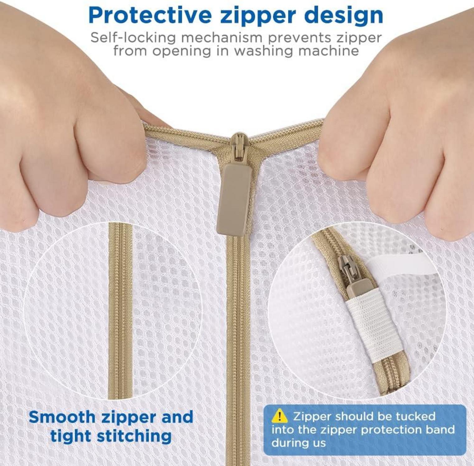 BH Wäschesack Set für Waschmaschine, Wäschenetz mit Reißverschluss (3er
