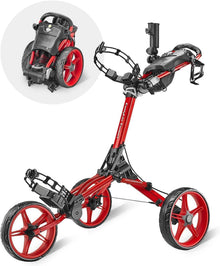 Golf Push Cart CaddyLite Compact Folding Unfolding Rot